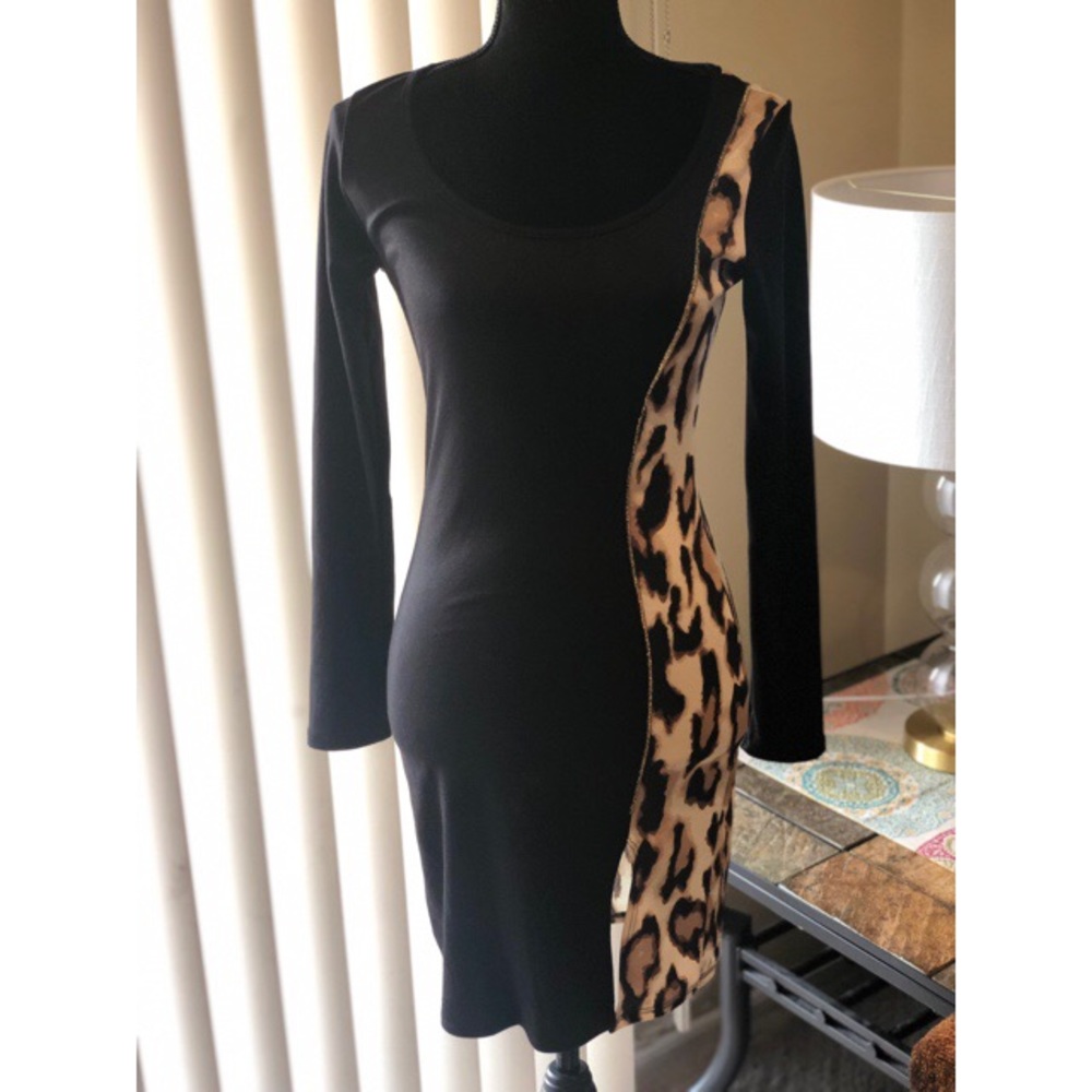 Sexy black and leopard dress